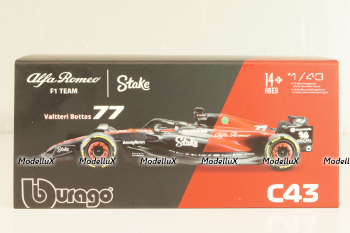Alfa Romeo F1 C43 #77  V.Bottas 2023, Formula 1, F1, 18-38086 #77, Burago 1:43