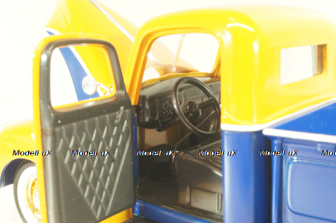 Ford PU pickup "Gulff" with oil barrel 1940, orange/blue, 64030, SpecCast 1:24