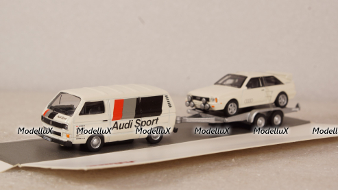 VW T3c AUDI Sport With Trailer, 1:87