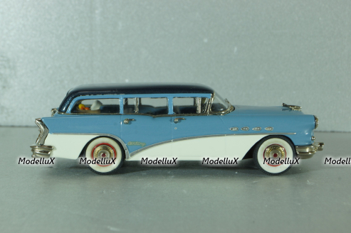 Buick Century Estate Wagon 1956, blue/white, NR22, Conquest Models 1:43