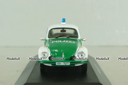 Volkswagen Beetle 1200 Polizei 1977, white/green, 7598001, Atlas Police Cars Collection 1:4