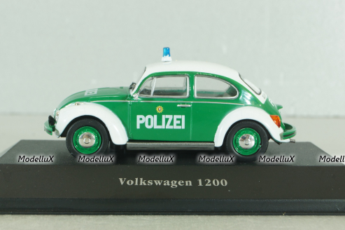 Volkswagen Beetle 1200 Polizei 1977, white/green, 7598001, Atlas Police Cars Collection 1:43 Уценка!