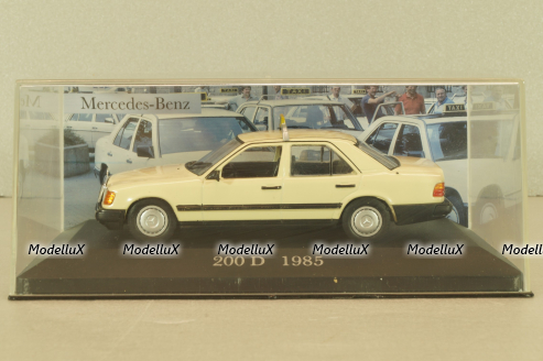 Mercedes-Benz 200 D (W124) Taxi 1985, beige, MBOMS073, Mercedes-Benz-Offizielle Modell-Sammlung #73, Altaya 1:43