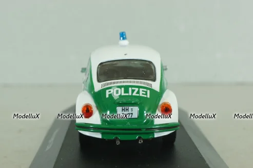 Volkswagen Beetle 1200 Polizei 1977, white/green, 7598001, Atlas Police Cars Collection 1:4