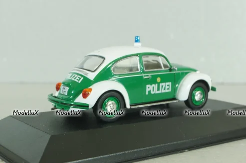 Volkswagen Beetle 1200 Polizei 1977, white/green, 7598001, Atlas Police Cars Collection 1:4