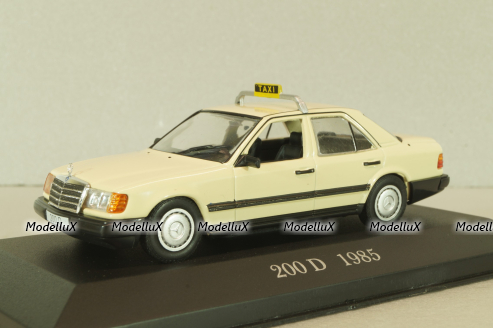 Mercedes-Benz 200 D (W124) Taxi 1985, beige, MBOMS073, Mercedes-Benz-Offizielle Modell-Sammlung #73, Altaya 1:43