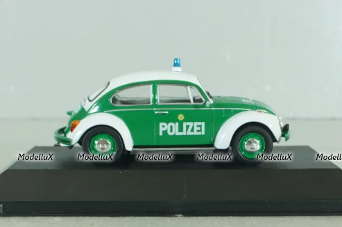 Volkswagen Beetle 1200 Polizei 1977, white/green, 7598001, Atlas Police Cars Collection 1:4