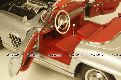 Mercedes 300 SL roadster 1957 silver, 183890, Norev 1:18