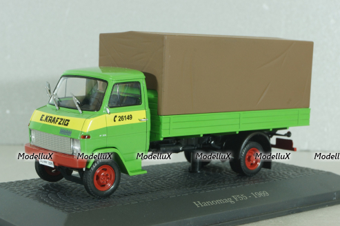 Hanomag F55 tuck with canvas top 1969, green, Atlas 1:43 