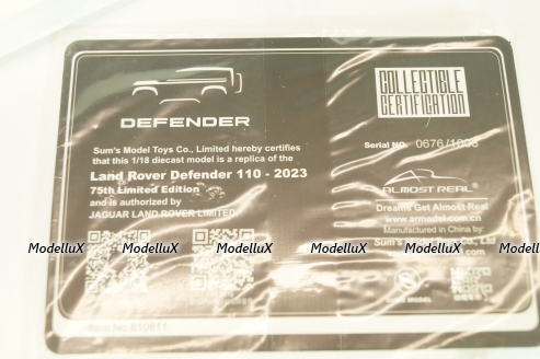 Land Rover Defender 110 75th limited edition 2023, ALM81811, Almost Real 1:18
