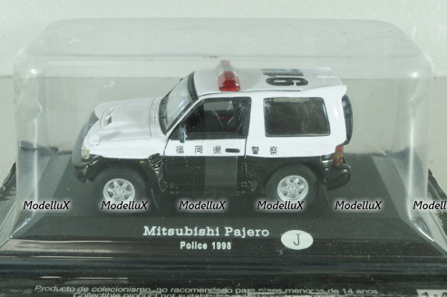 Mitsubishi Pajero II Police Japan 1988, white/black, ADPOLC044, Cararama 1:43