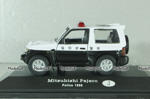 Mitsubishi Pajero II Police Japan 1988, white/black, ADPOLC044, Cararama 1:43
