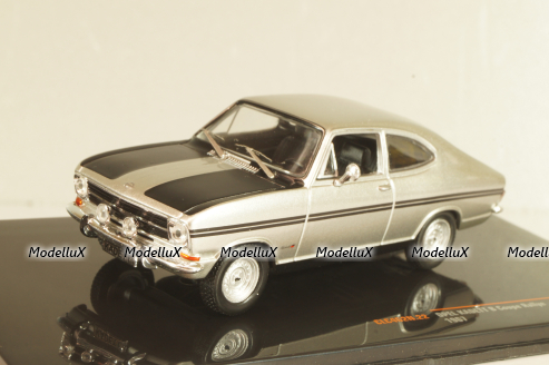 Opel Kadett B Coupe Rallye 1967, silver/black, CLC462, IXO 1:43