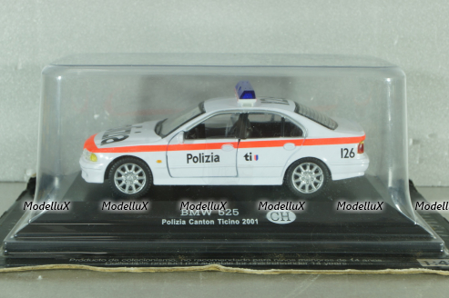 BMW 525 (E39) Polizia Canton Ticino, Switzerland 2001, white, ADPOLC007, Cararama 1:43