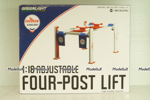 Подъемник 4-х стоечный, регулируемый "Chevron gasoline", 13637, Greenlight 1:18