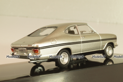Opel Kadett B Coupe Rallye 1967, silver/black, CLC462, IXO 1:43