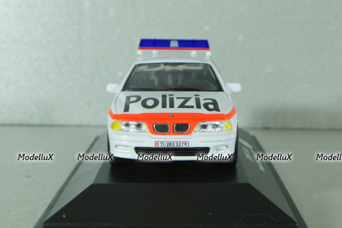 BMW 525 (E39) Polizia Canton Ticino, Switzerland 2001, white, ADPOLC007, Cararama 1:43
