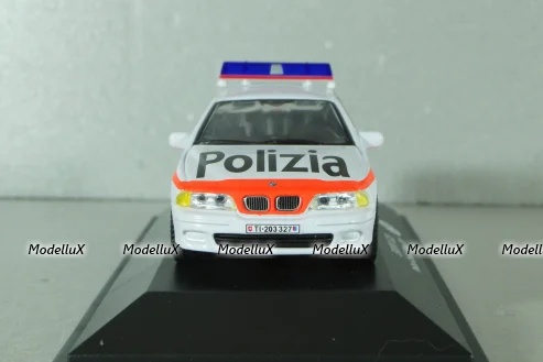 BMW 525 (E39) Polizia Canton Ticino, Switzerland 2001, white, ADPOLC007, Cararama 1:43