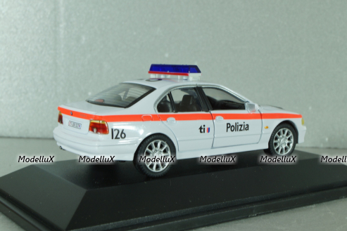 BMW 525 (E39) Polizia Canton Ticino, Switzerland 2001, white, ADPOLC007, Cararama 1:43