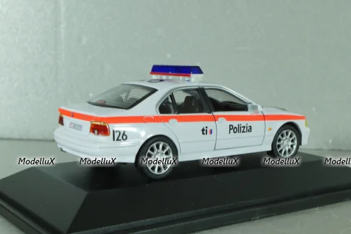 BMW 525 (E39) Polizia Canton Ticino, Switzerland 2001, white, ADPOLC007, Cararama 1:43