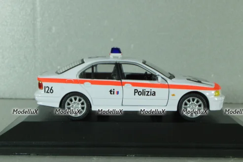 BMW 525 (E39) Polizia Canton Ticino, Switzerland 2001, white, ADPOLC007, Cararama 1:43