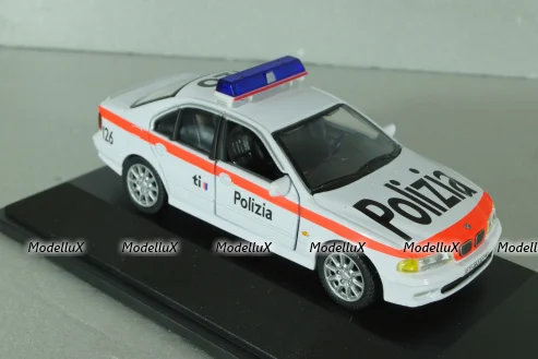 BMW 525 (E39) Polizia Canton Ticino, Switzerland 2001, white, ADPOLC007, Cararama 1:43