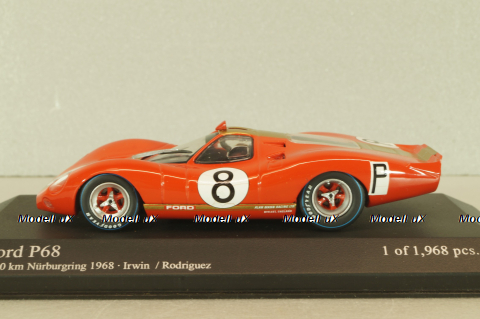 Ford P68  #8 1000km Nurburgring 1968, Irwin/Rodriguez, 400688408, Minichamps 1:43