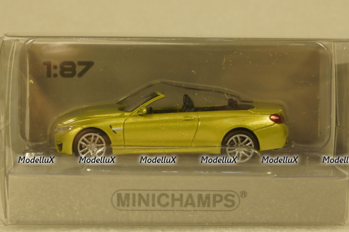 BMW M4 Cabrio 2015 yellow, 870027234,  Minichamps 1:87