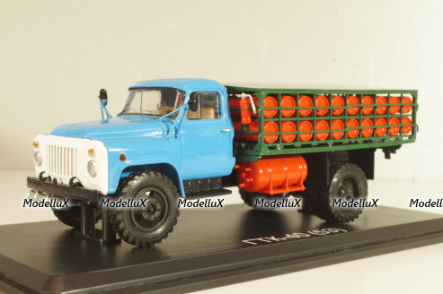 ГТК-40(53) автомобиль для перевозки газовых баллонов, на шасси Газ-53 1975, синий/зеленый, SSM1390, SSM 1:43 (С доработками)
