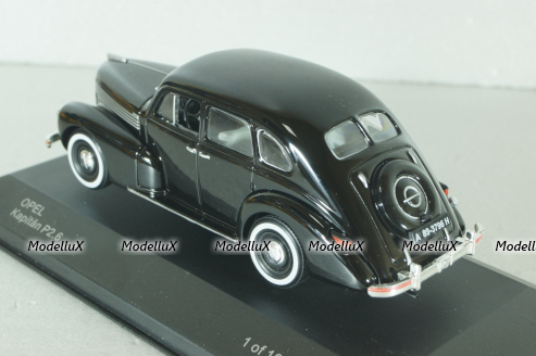 Opel Kapitan P2,6, black 1938, 179639, WhiteBox 1:43