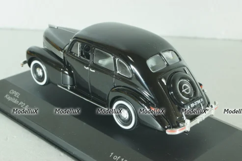 Opel Kapitan P2,6, black 1938, 179639, WhiteBox 1:43