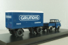 Hanomag Kurier with trailer "Grundig" 1958, blue, 03252, Schuco 1:43