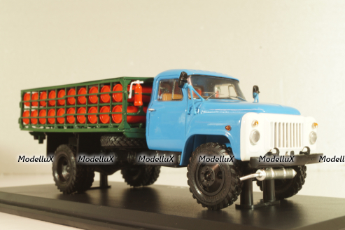 ГТК-40(53) автомобиль для перевозки газовых баллонов, на шасси Газ-53 1975, синий/зеленый, SSM1390, SSM 1:43 (С доработками)