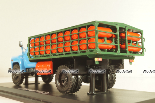 ГТК-40(53) автомобиль для перевозки газовых баллонов, на шасси Газ-53 1975, синий/зеленый, SSM1390, SSM 1:43 (С доработками)