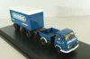 Hanomag Kurier with trailer "Grundig" 1958, blue, 03252, Schuco 1:43