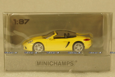 Porsche 718 Boxster 2016 Yellow, 870065132, Minichamps 1:87