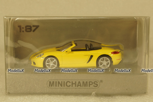 Porsche 718 Boxster 2016 Yellow, 870065132, Minichamps 1:87