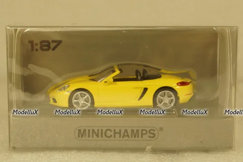 Porsche 718 Boxster 2016 Yellow, 870065132, Minichamps 1:87