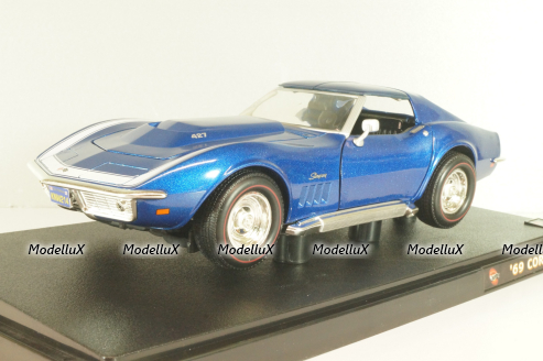 Chevrolet Corvette Stingray 427 (C3) 1969, blue, 54574, Hot Wheels 1:18