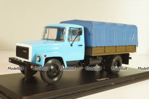 Газ-33073, голубой/хаки, SSM1152, SSM 1:43 ( С доработками)