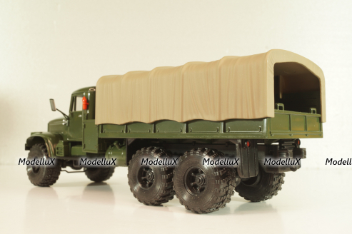 Краз-255Б бортовой с тентом 1969, зеленый, Н289, Наш Автопром 1:43  (С доработками)