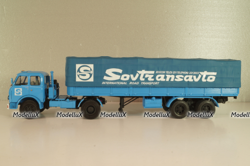 Маз-504В с п/прицепом 5205А Совстрансавто 1977, синий, Н785, Наш Автопром 1:43 (С доработками)