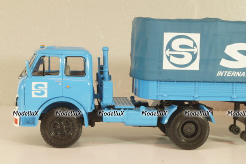 Маз-504В с п/прицепом 5205А Совстрансавто 1977, синий, Н785, Наш Автопром 1:43 (С доработками)