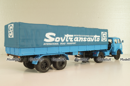 Маз-504В с п/прицепом 5205А Совстрансавто 1977, синий, Н785, Наш Автопром 1:43 (С доработками)