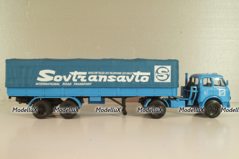 Маз-504В с п/прицепом 5205А Совстрансавто 1977, синий, Н785, Наш Автопром 1:43 (С доработками)