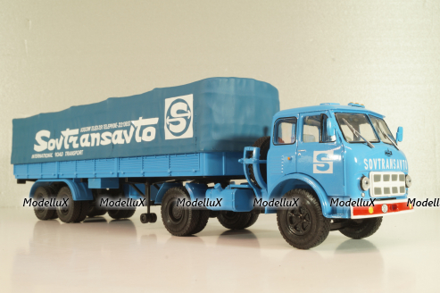 Маз-504В с п/прицепом 5205А Совстрансавто 1977, синий, Н785, Наш Автопром 1:43 (С доработками)