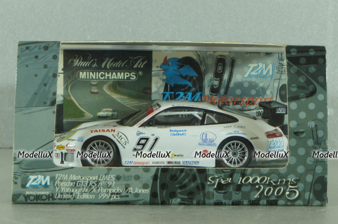 Porsche 911 GT3 RS #91 SPA 1000 km 2005 Jones/yamagishi/Pompidou, white, 403056991, Minichamps 1:43