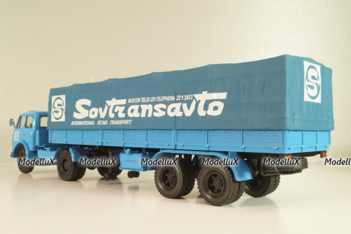 Маз-504В с п/прицепом 5205А Совстрансавто 1977, синий, Н785, Наш Автопром 1:43 (С доработками)