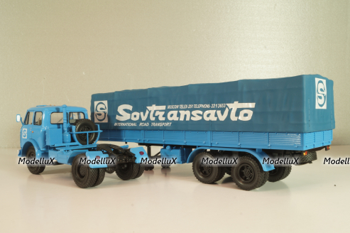 Маз-504В с п/прицепом 5205А Совстрансавто 1977, синий, Н785, Наш Автопром 1:43 (С доработками)