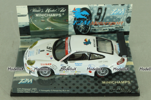Porsche 911 GT3 RS #91 SPA 1000 km 2005 Jones/yamagishi/Pompidou, white, 403056991, Minichamps 1:43